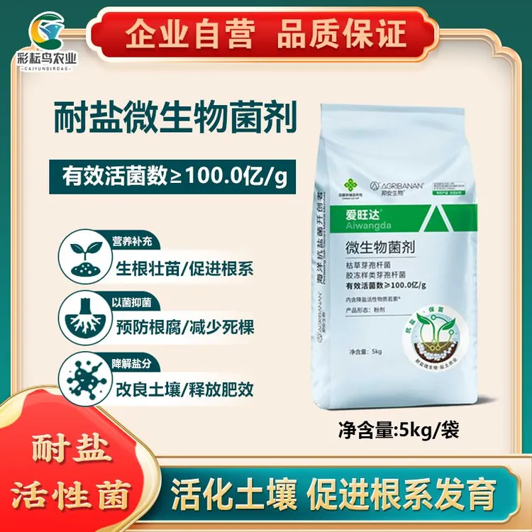 抗盐微生物菌剂芽孢杆菌改良土壤保苗抑菌有效活菌数≥100.0亿/g