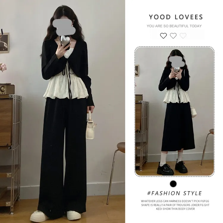 春秋流行穿搭一整套氛围感穿搭独特超好看气质高级感小香风两件套