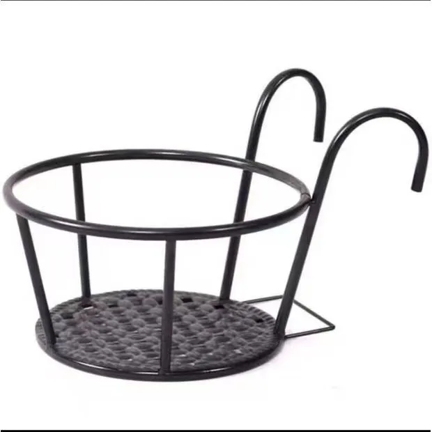 阳台悬挂花架厂家直销栏杆花架铁艺悬挂式花盆挂架绿萝花盆花架子