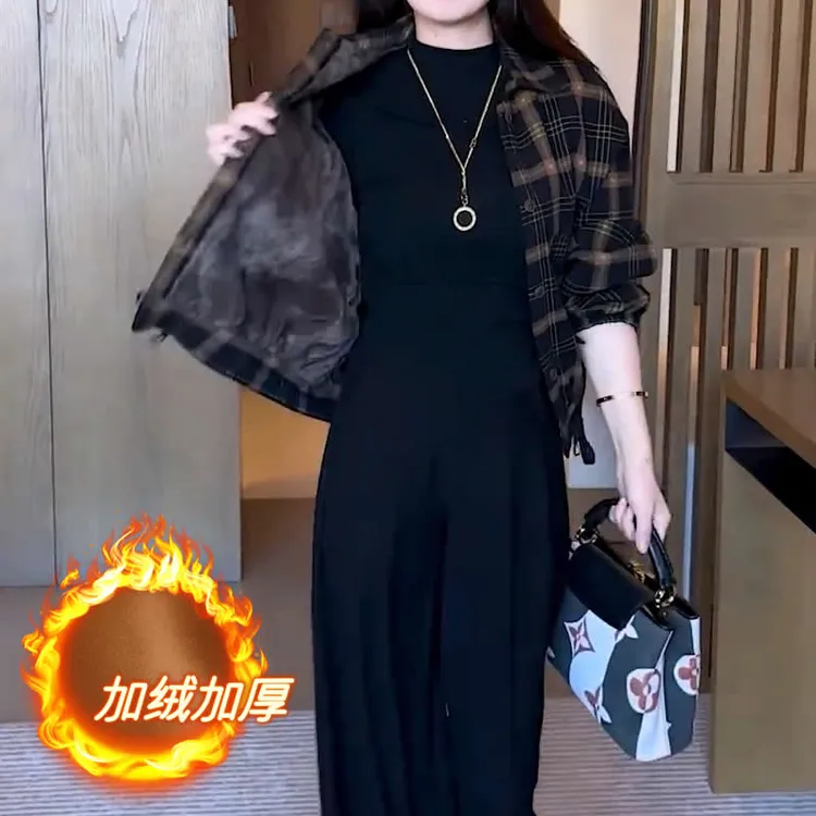 (有运费险）时尚洋气通勤加绒加厚短外套女秋冬新款百搭宽松显瘦