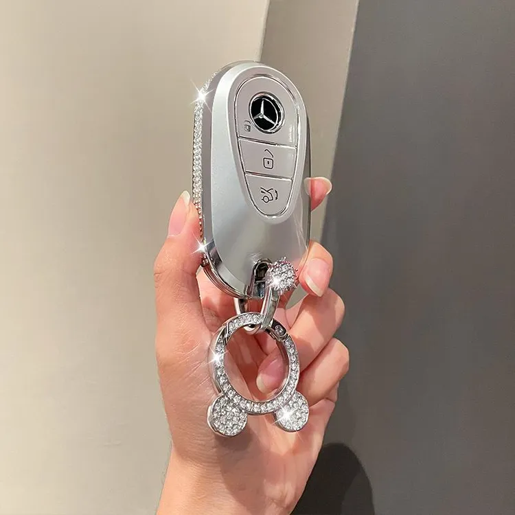 2025款奔驰C级钥匙套22/23/24/25款C260L汽车C200L镶钻女款包壳扣