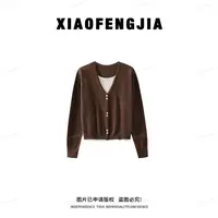 【叶影青栖】2025秋季新款【四季青小封家轻奢】假两件针织上衣10236