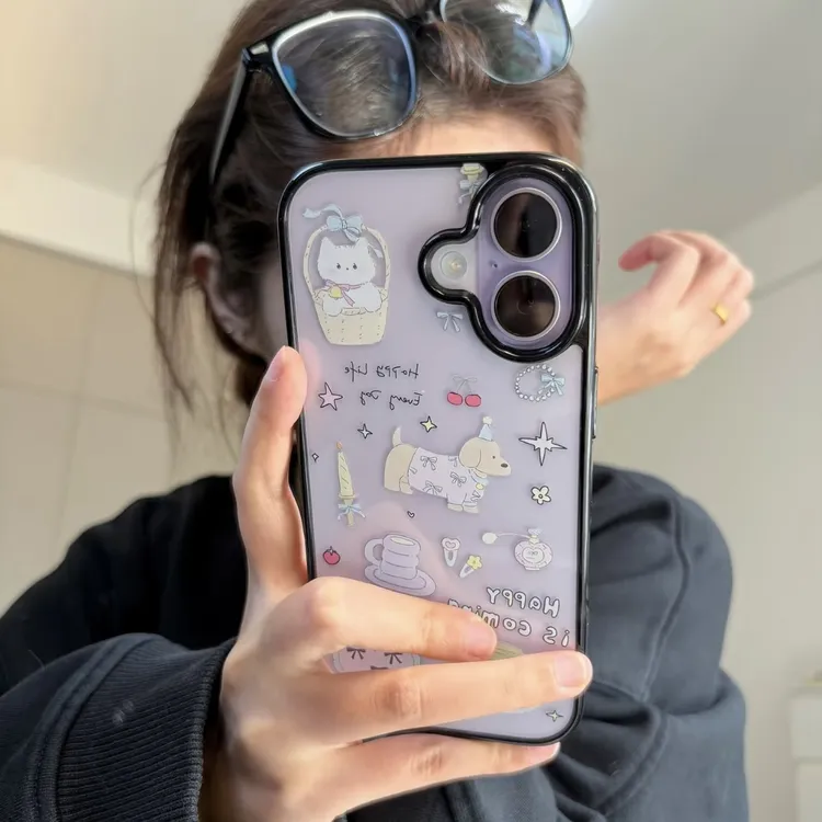 BANCA蝴蝶结棉袄小狗适用苹果17/16promax手机壳iPhone15/14/1312