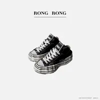 溶溶 RONGRONG 牛皮简约休闲经典学院风系带厚底鞋0807