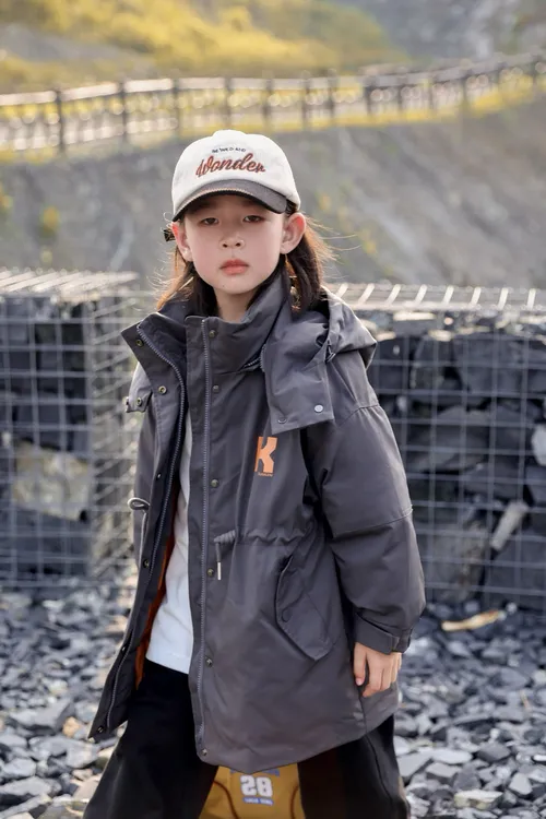 【断码捡漏】110-150码潮牌派克中长加厚中大童防风秋冬连帽羽绒服