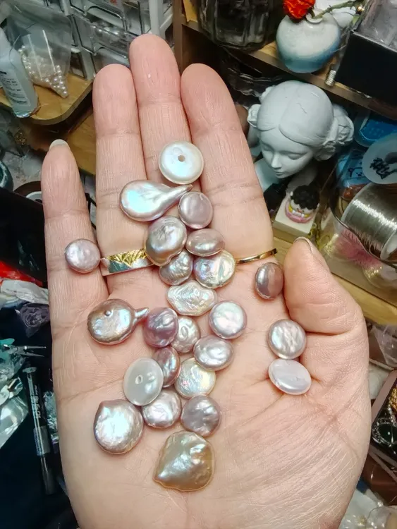 钛钢花岗石手链 手工绕线饰品定制一物一拍珍珠配件