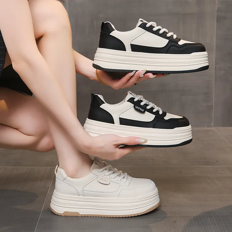 小白鞋女2025新款春秋爆款松糕鞋子女鞋百搭厚底增高运动休闲板鞋
