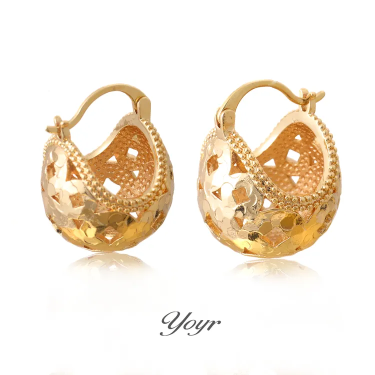 YOYR 黄铜耳饰 金属风切面铃铛耳环重工轻奢高级感精致耳钉