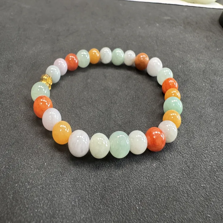 天然缅甸翡翠A货多宝手串女士佩戴佳品