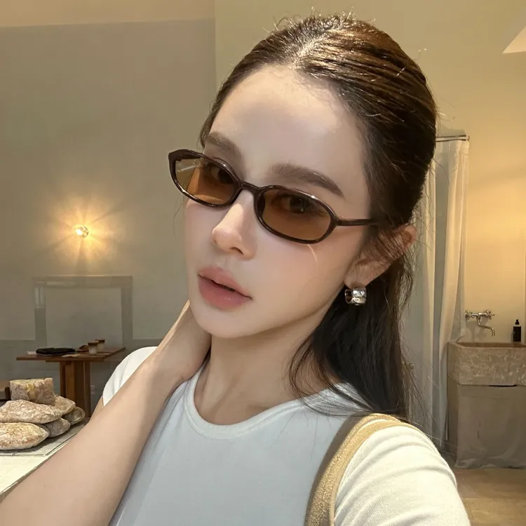 【生菜的眼镜铺】复古小框墨镜女窄框开车潮防晒防紫外线太阳眼镜