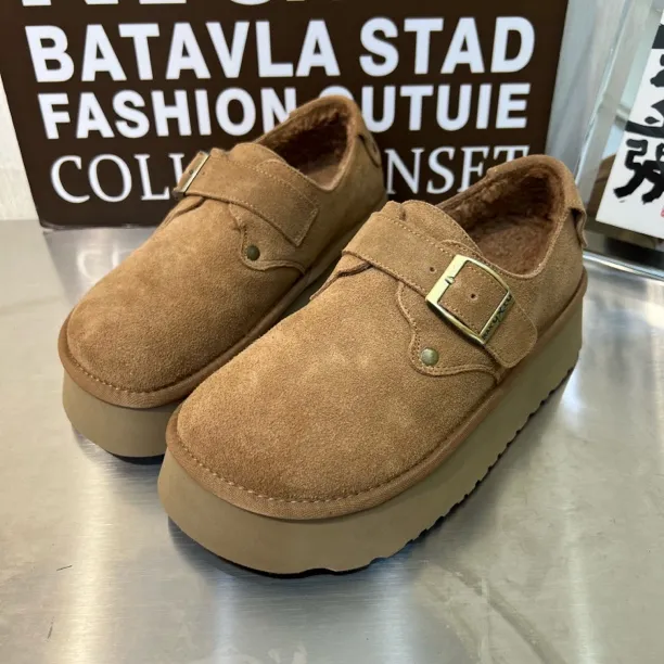 超火纯牛皮厚底大头娃娃鞋勃肯鞋女复古磨砂牛皮百搭松糕鞋乐福鞋