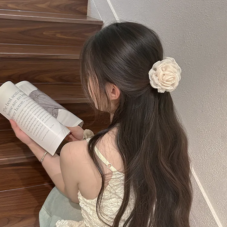 只做好货】抓夹半扎发女高级感花朵发夹夏天中号后脑勺品质鲨鱼夹