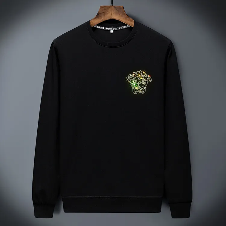 美杜莎秋季潮流运动休闲套头衫时尚百搭男圆领卫衣长袖打底衫上衣