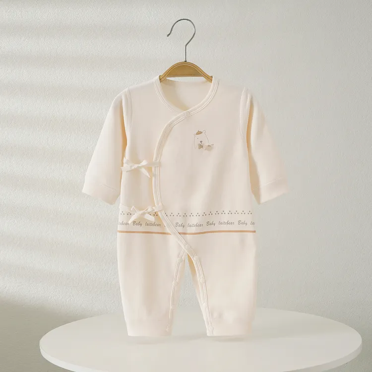 新生儿衣服婴儿纯棉初生连体衣春秋无骨长袖和尚哈衣蝴蝶宝宝爬服
