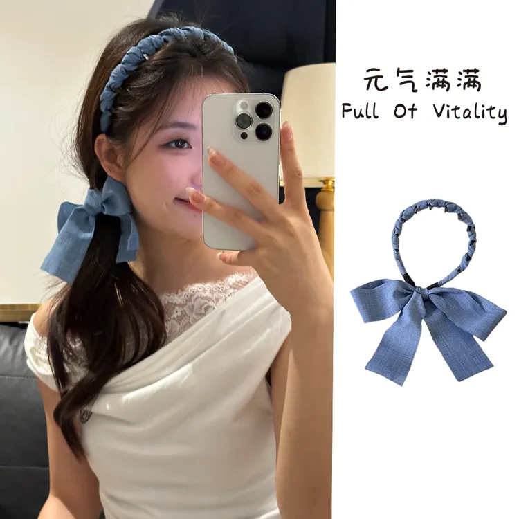 元气满满韩系甜美少女心蝴蝶结发绳发饰编发带可爱简约森系发箍
