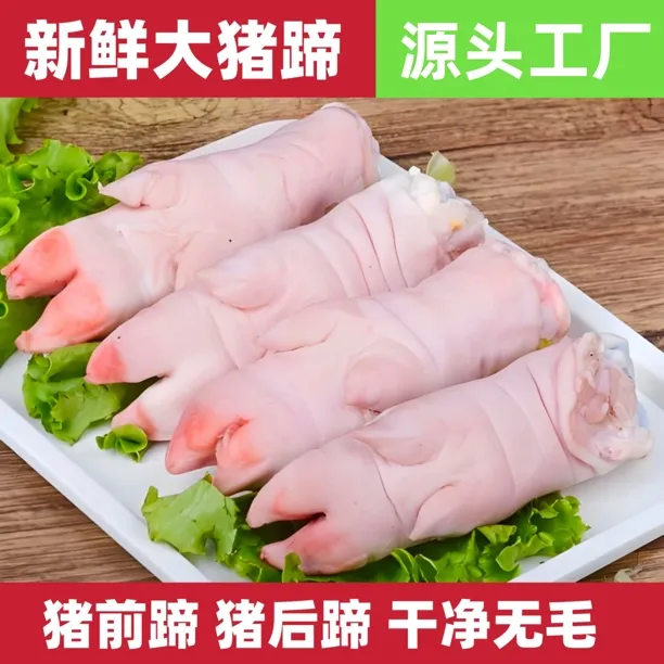 新鲜猪蹄 猪前蹄 猪后蹄新鲜带筋猪蹄猪脚京东发货散养大肥猪