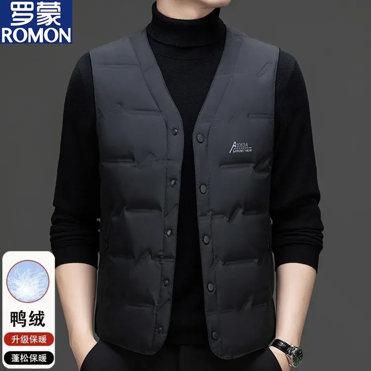 罗蒙冬季保暖男士羽绒马甲2025秋冬新款休闲轻薄内穿无袖背心坎肩