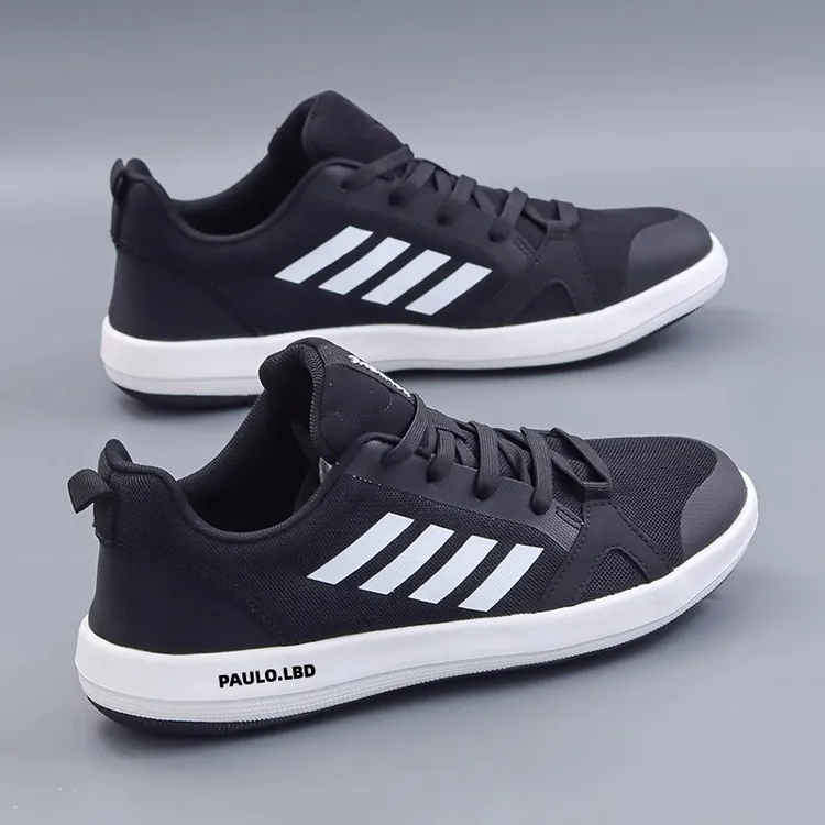 2025夏季新款透气网鞋男鞋平底百搭软底户外运动鞋黑色休闲鞋板鞋