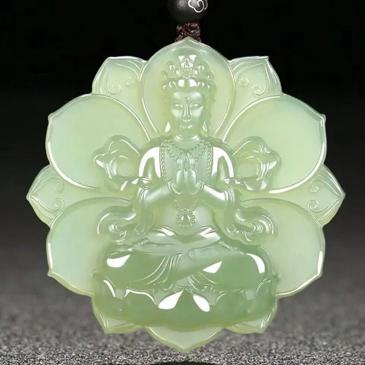 非金属树脂吊坠 莲花观音菩萨吊坠 观音坐莲男女同款项链w