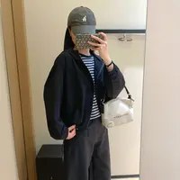 大叮自制【外贸单】小个子显瘦廓版口袋短款连帽夹克冲锋衣！S6334