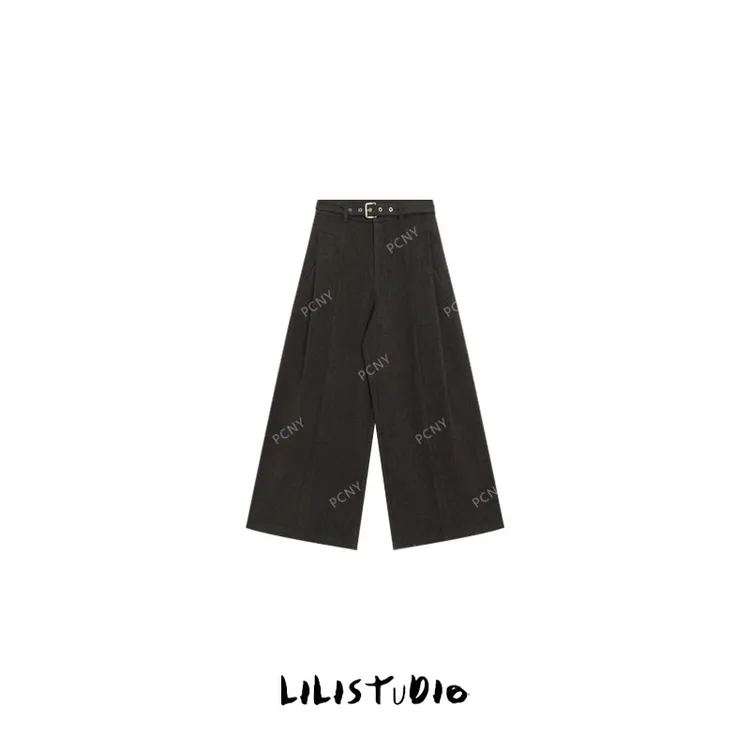 PCNY不理理“绅士回响”慵懒松弛感老钱风垂落感气质压褶设计阔腿裤