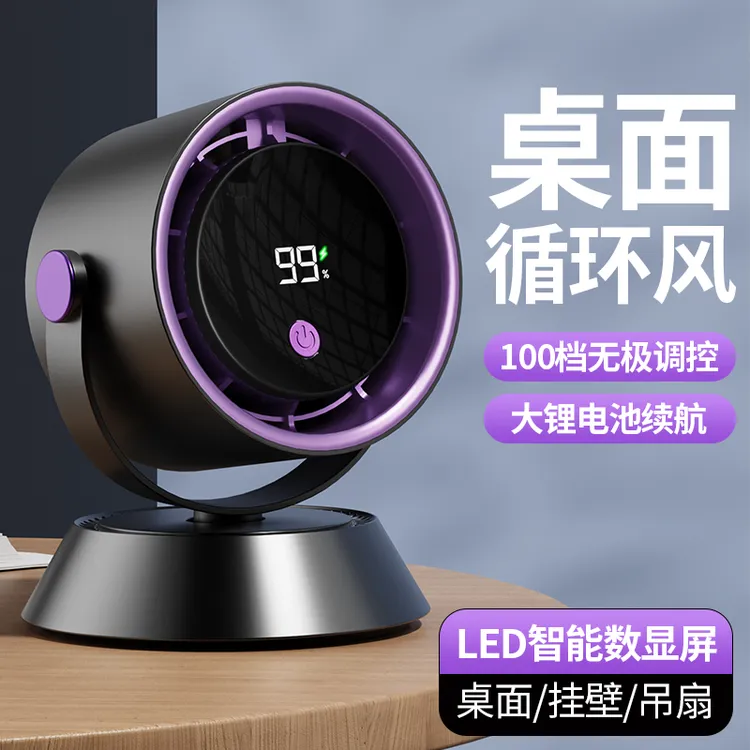 家用USB充电静音便携桌面小风扇适合办公室宿舍户外降温神器商品图