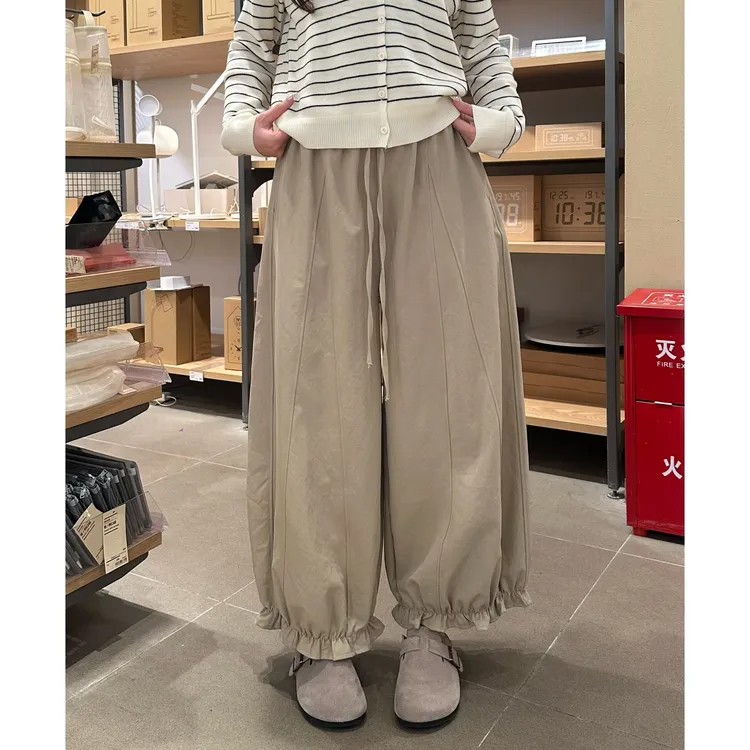 鑫鑫同学花苞气球裤高腰显瘦九分花苞秋新款宽松垂感休闲阔腿裤