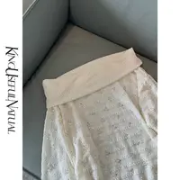 KUN【Shining千金】精致两穿 简单廓形满身麦穗针织弹力长袖上衣