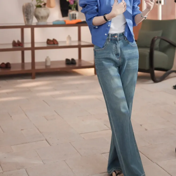 2025新款直筒显瘦时尚复古宽松百搭牛仔裤LK2501812