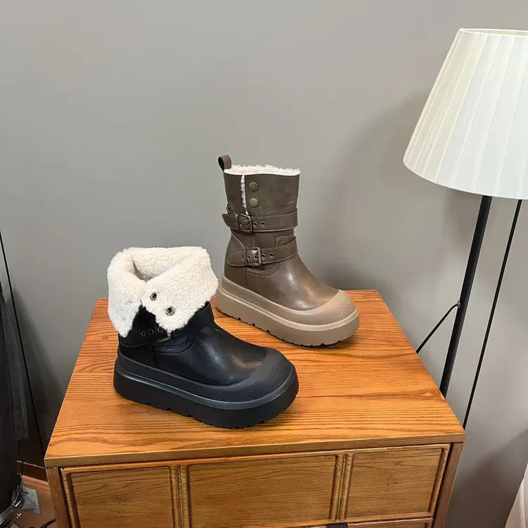 增高8-10CM   2025秋冬新款时尚百搭厚底内增高两穿式雪地靴F020