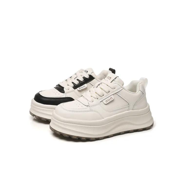 B门店69/9！芝麻休闲鞋」巨软厚底增高御寒加绒牛皮小白鞋女C24779