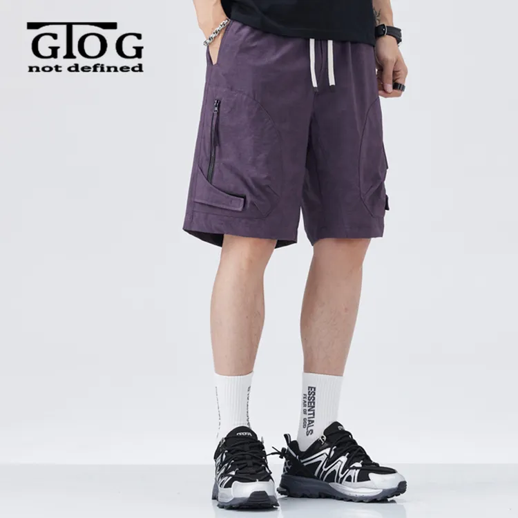GTOG新款五分裤【户外吸氧】夏季男士薄款透气宽松休闲运动牛仔中裤