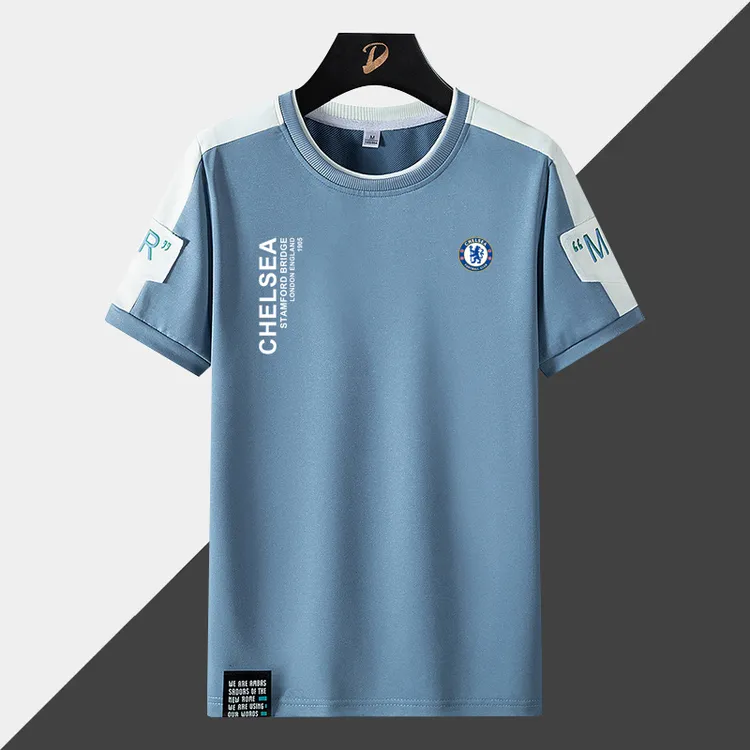 欧冠切尔西足球迷服运动短袖T恤男女夏季训练半袖圆领体恤衫上衣