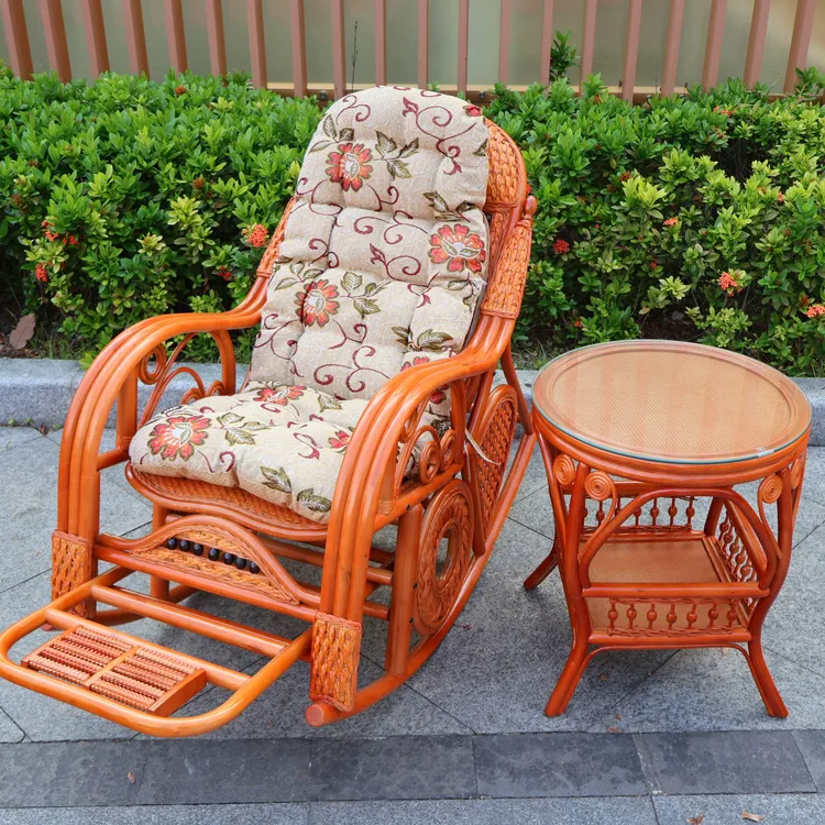 天然真藤摇椅沙发躺椅懒人成人老人椅子客厅逍遥阳台家用休闲藤椅