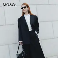 【赵老板专属】MOCO春戗驳领双排扣后V领绑带H型西装外套MBD1BLAT02