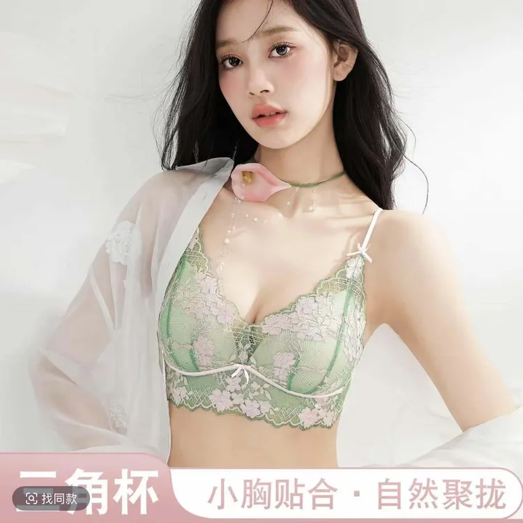【绿野仙踪】法式三角固定杯百搭露背性感蕾丝美背轻薄透气文胸222