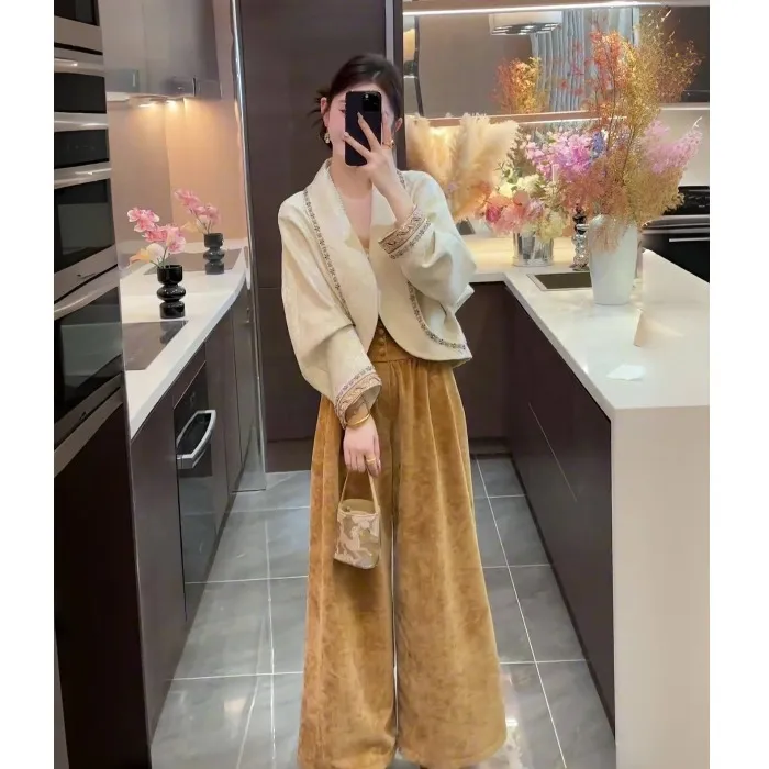 【知与性】【星辰】秋季新款中式设计款茧型秋季套装女款爆款2025新款