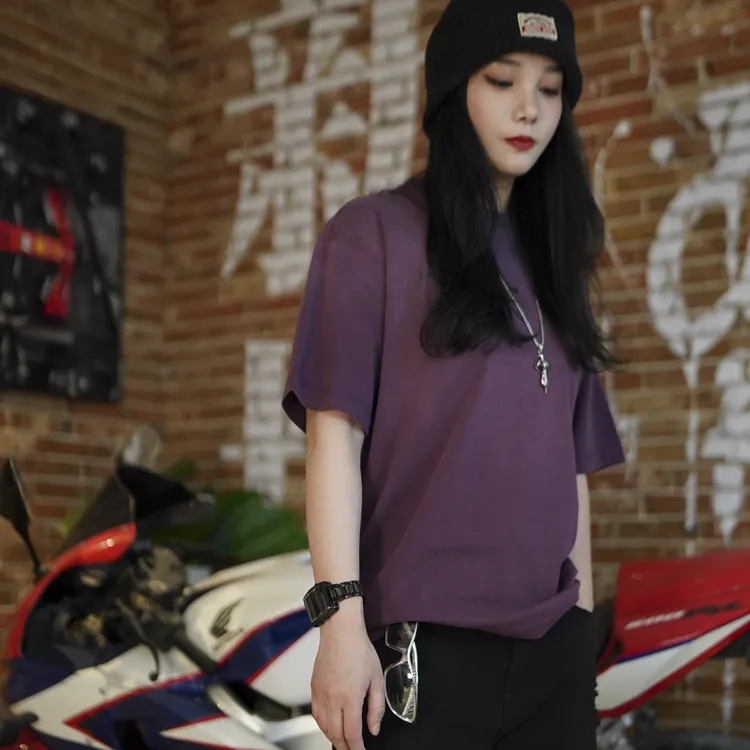 BNT8024掉染工艺复古怀旧高密螺纹领口重磅280g纯棉休闲百搭T恤