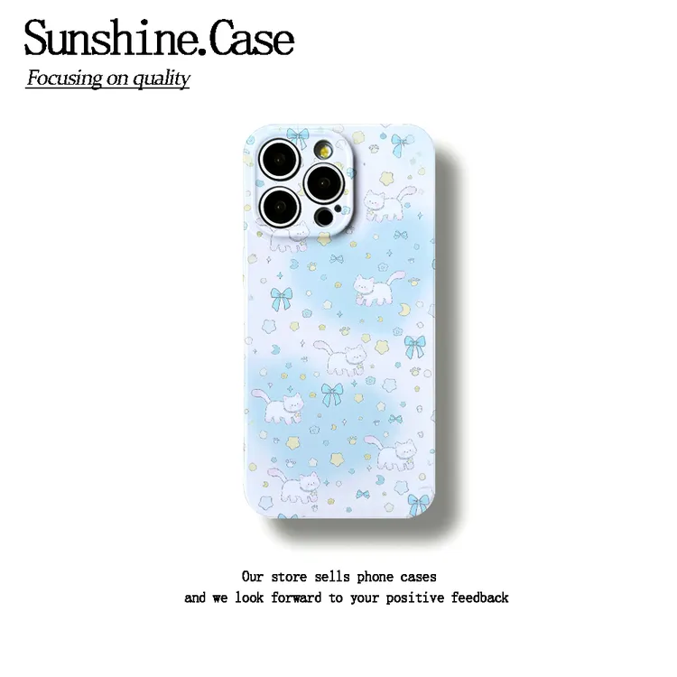 晕染猫猫菲林软壳适用苹果oppo华为vivo小米荣耀创意手机壳防摔