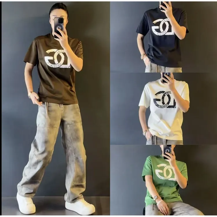 DG迪噶雅男士时尚短袖G084早春款男士提花匹马棉微阔打底短袖T恤