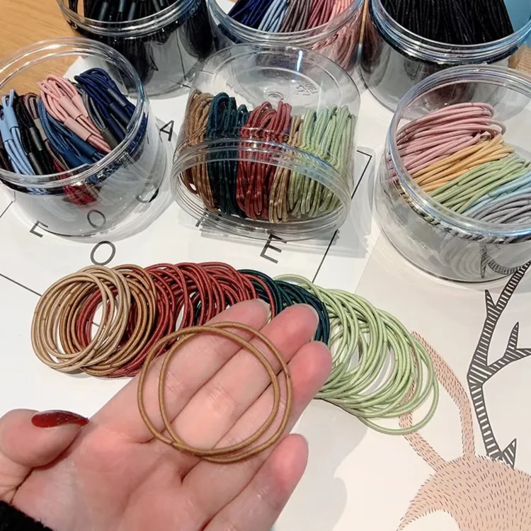 100根罐装百搭发圈女发绳头饰皮筋扎头绳商品图