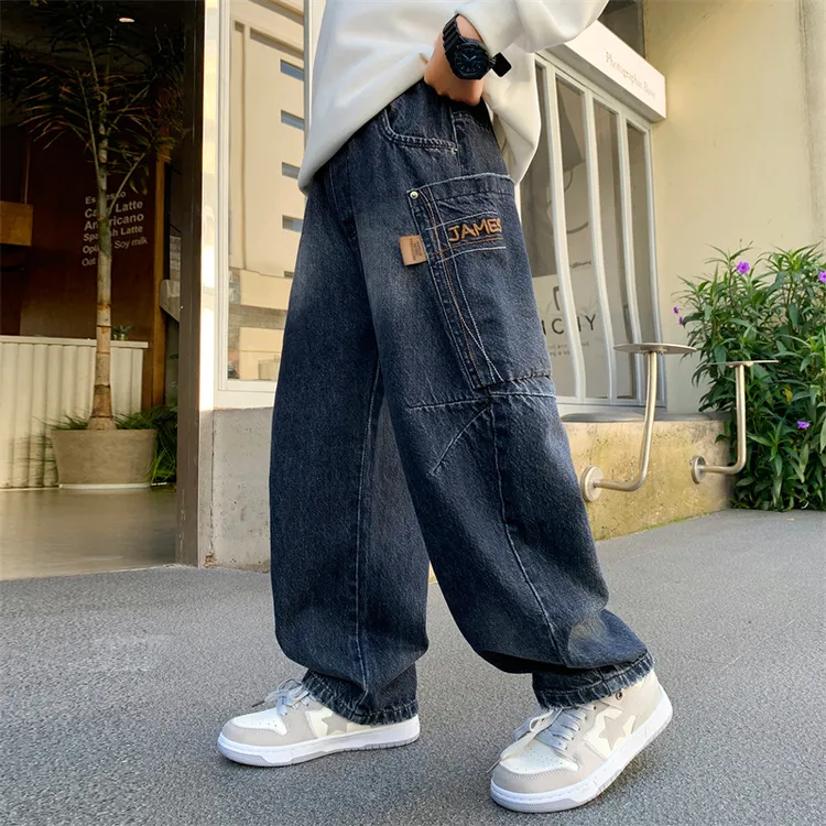 儿童装男童秋装裤子2025新款中大童春秋款男孩酷帅牛仔裤秋季长裤