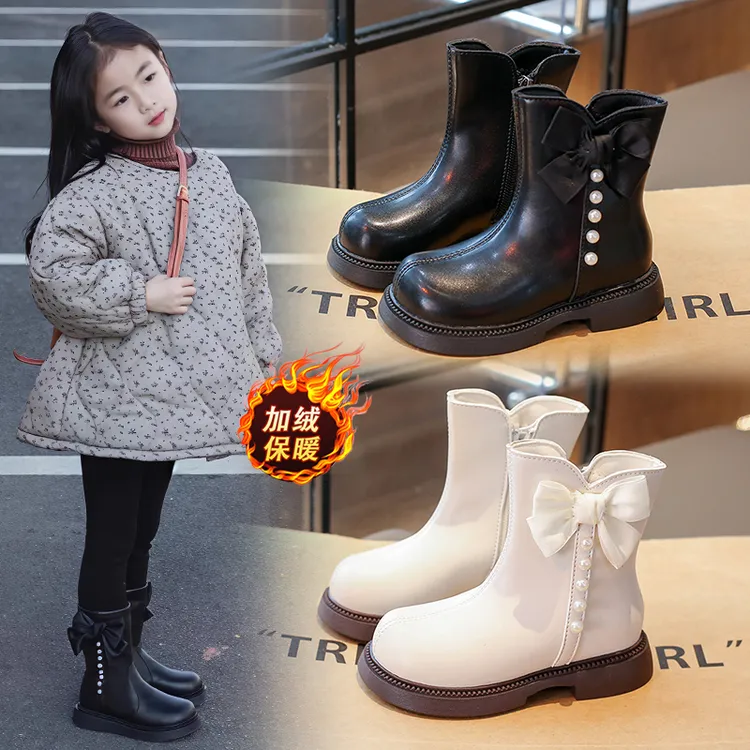 ABC女童马丁靴2025秋冬新款公主潮童百搭靴子儿童时尚童靴二棉靴