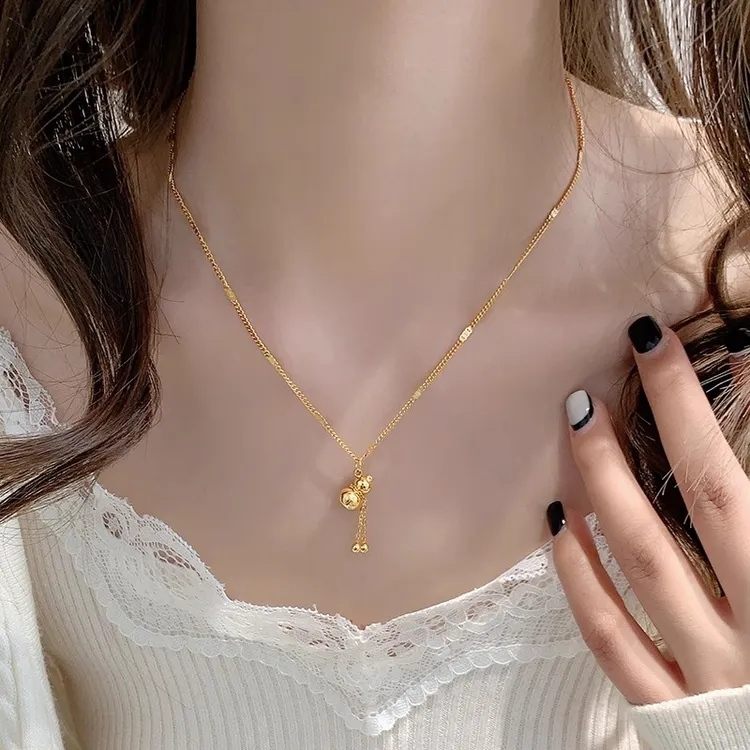 钛钢项链 侧身压光立体葫芦福禄流苏精致高级感高品质不掉色女ins