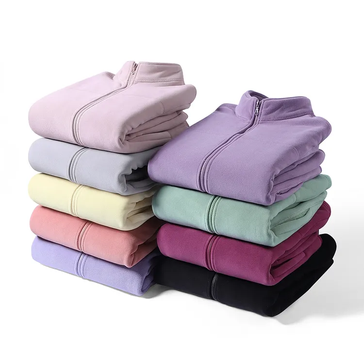 女款秋冬加绒加厚奥粒绒立领女士抓绒外套休闲户外运动弹力奥丽绒