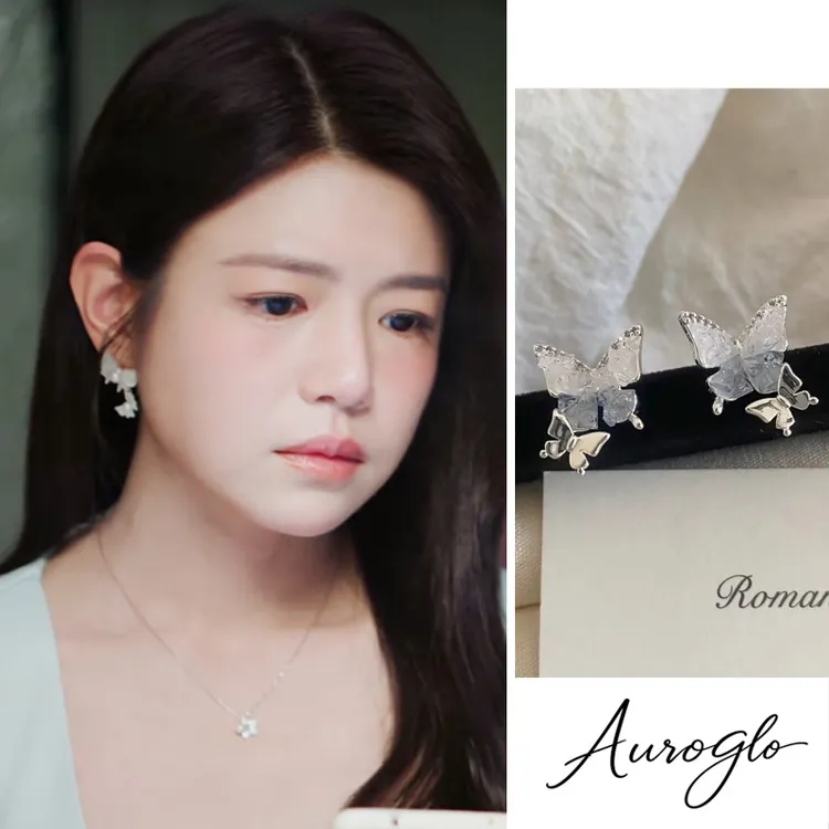 合金无非金属耳饰 狙击蝴蝶岑矜陈妍希同款耳环银针蝴蝶耳饰耳钉