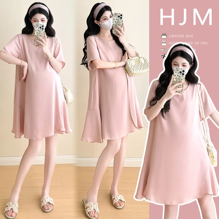 2025孕妇装夏季鱼尾裙法式赫本风孕妇连衣裙亲肤显气质显瘦