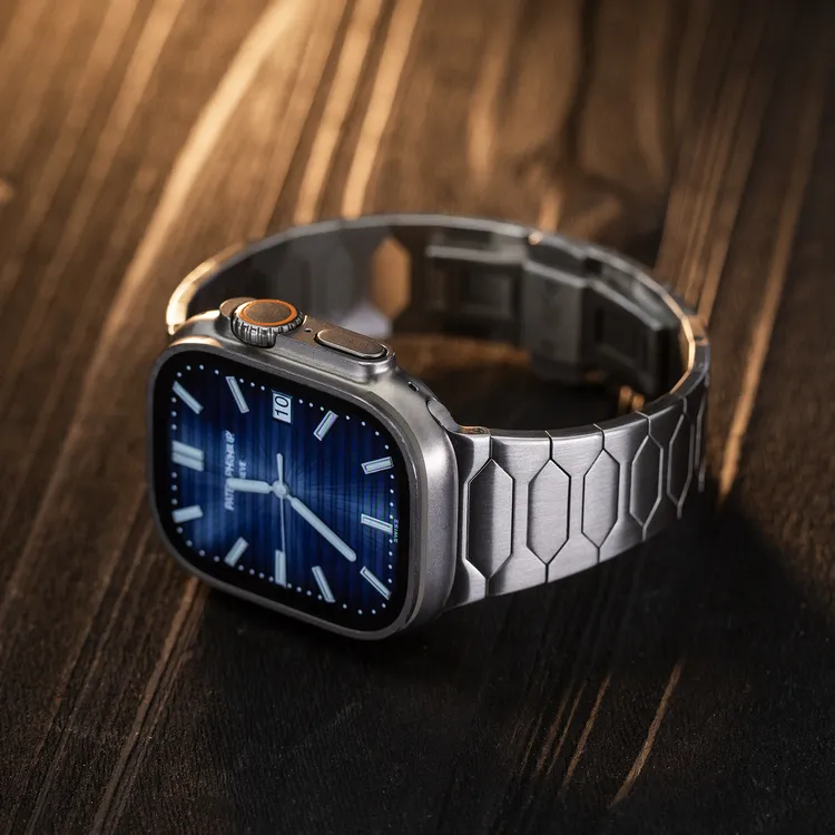 高定！精钢AppleWatch表带S11适用苹果手表iwatch不锈钢Ultra表带