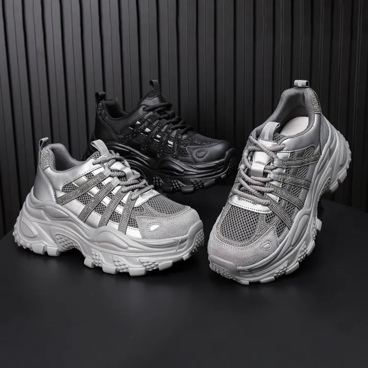 （小白丽）轻便运动风四季百搭厚底时尚休闲增高网红S857潮流透气