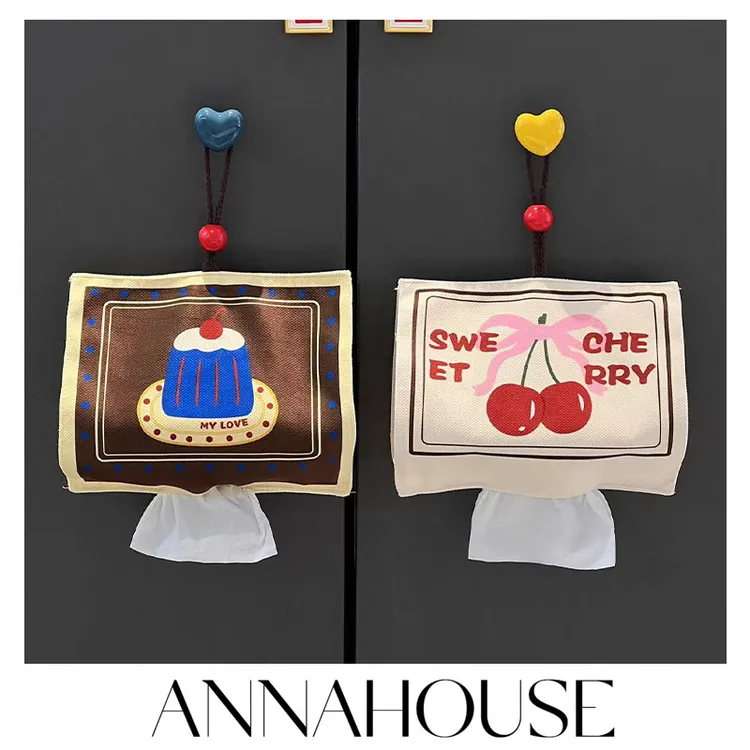 ANNAHOUSE纸巾挂袋悬挂式纸巾收纳包车载壁挂式洗脸巾抽纸挂袋NS